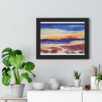 Scintillating Watercolor Sunset Sky Beach Vibes Wall Art | Living room, Bedroom, Interiors - Framed Poster