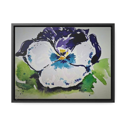 Purple white pansy watercolor stunning print - Gallery Canvas Wraps, Horizontal Frame