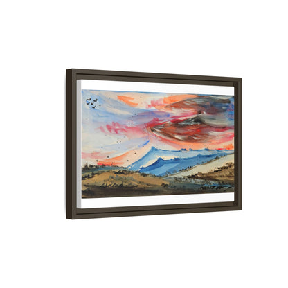 Epic Sky Mountain Scene Watercolor Painting  | Wall art print- Canvas Print