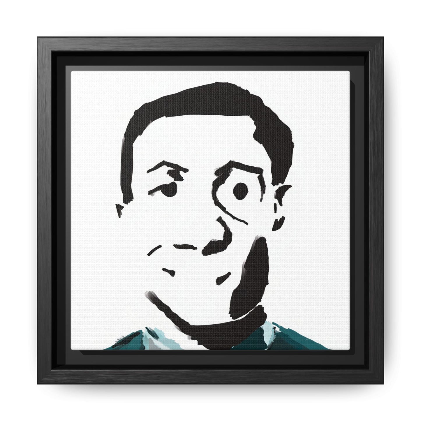 Smiling Man Illustration Home Decor - Framed Canvas Print