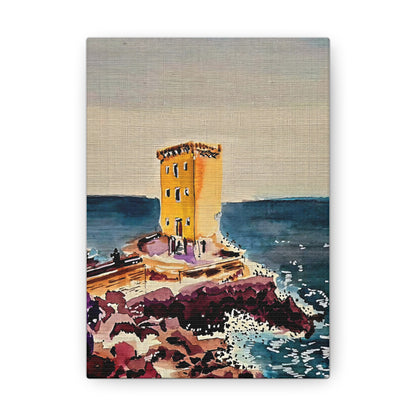 Mystical Seaside Tower - Watercolor Canvas Wall Art (Sea Blue Collection) Canvas Gallery Wraps