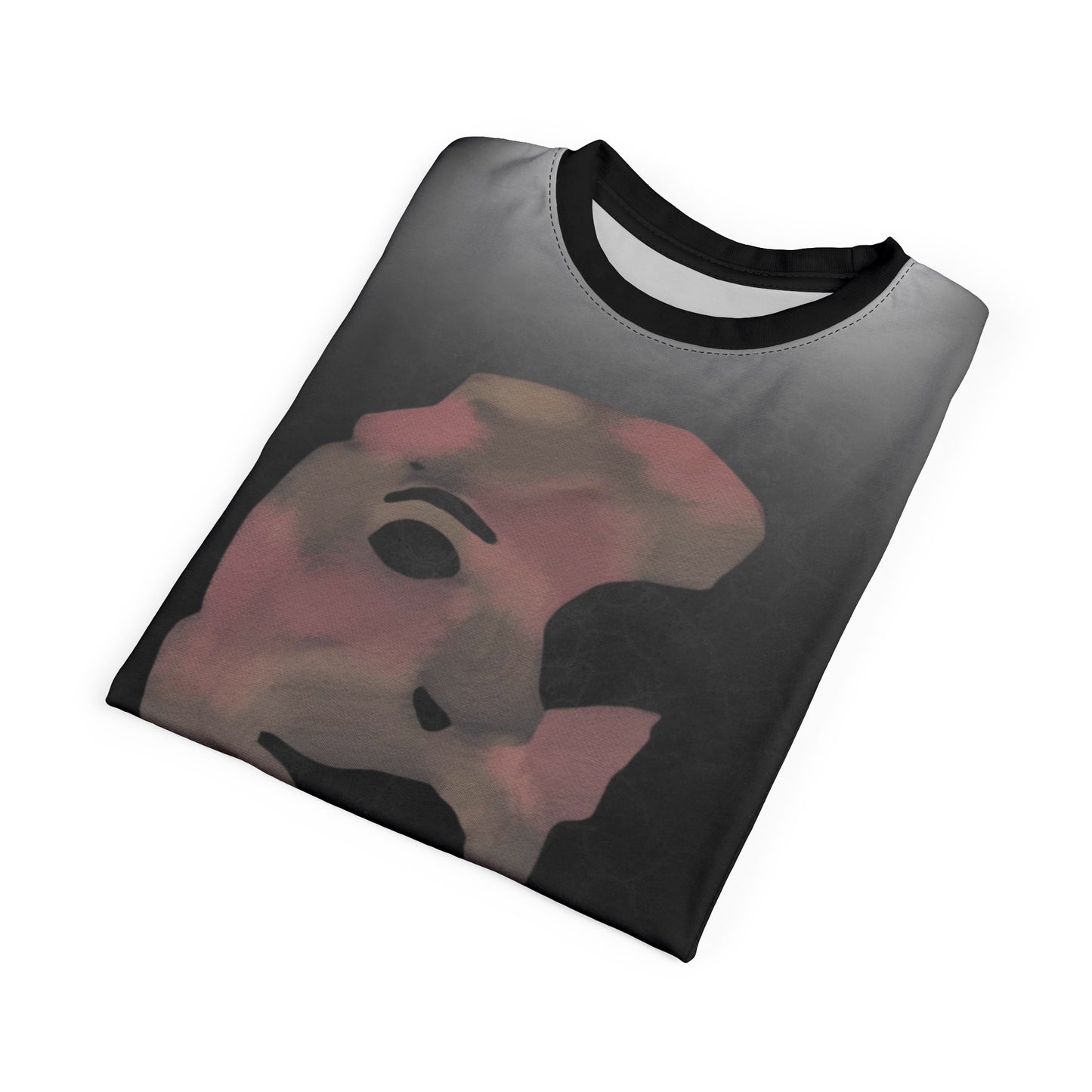 Face Design Tee - Black Beige Pink Unisex Cut & Sew Tee with Art Print