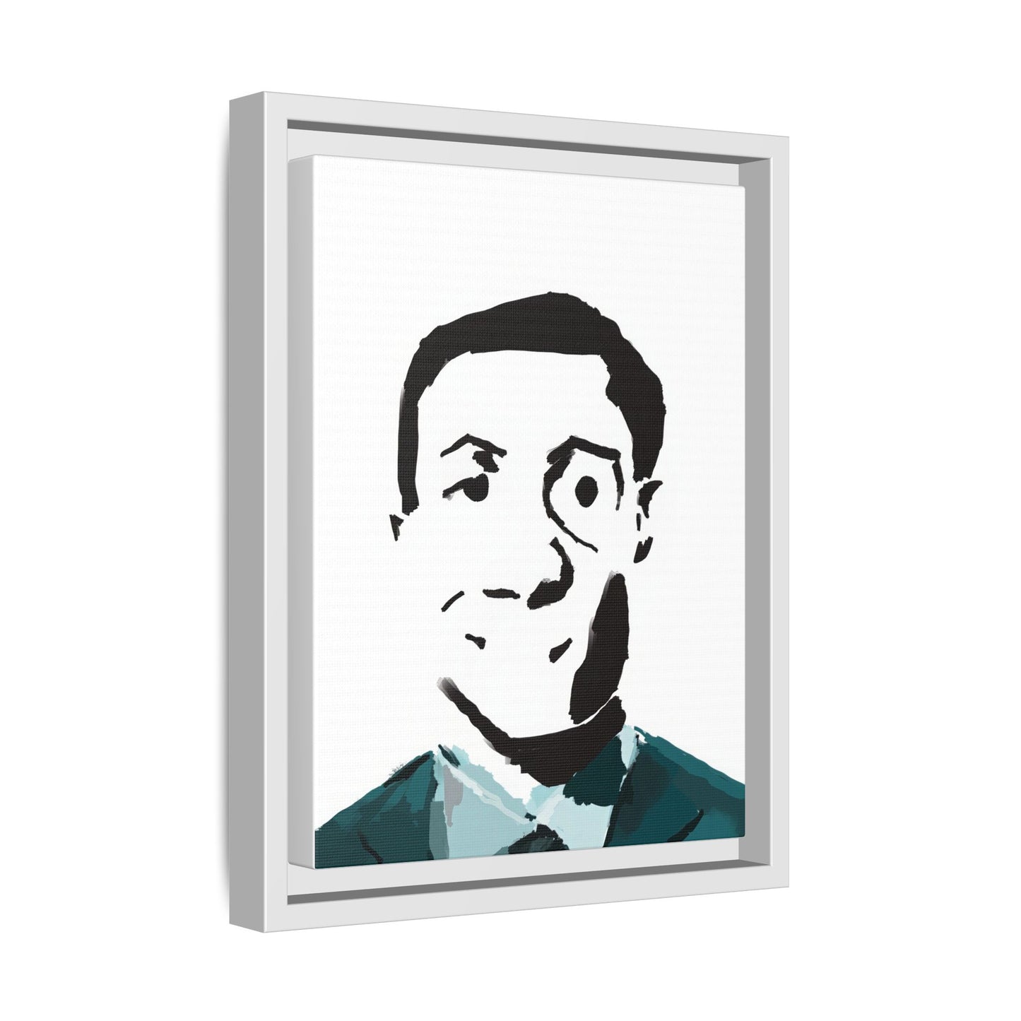 Smiling Man Illustration Home Decor - Framed Canvas Print