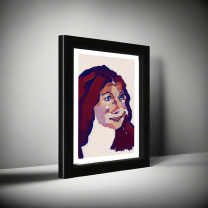 Vibrant Woman Portrait Framed Poster – Radiant Smile Artwork for Living Spaces