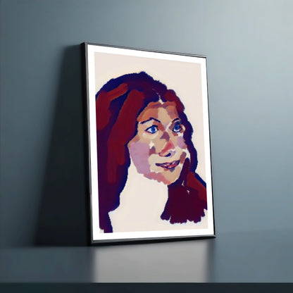Vibrant Woman Portrait Framed Poster – Radiant Smile Artwork for Living Spaces